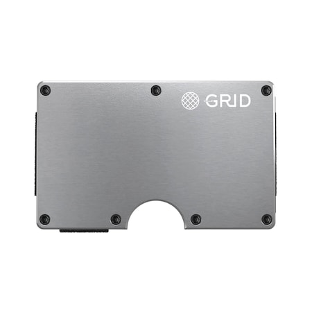 Grid Wallet Silver Aluminum Wallet with Money Clip ALUSIL-CLIP